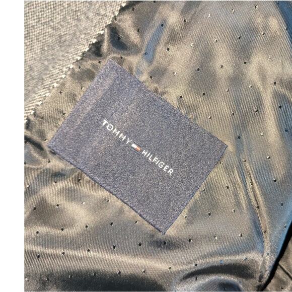 Tommy Hilfiger Blazer‎ Mens 40R Wool Blend Suit Jacket Gray Black Tweed Business - Picture 2 of 10